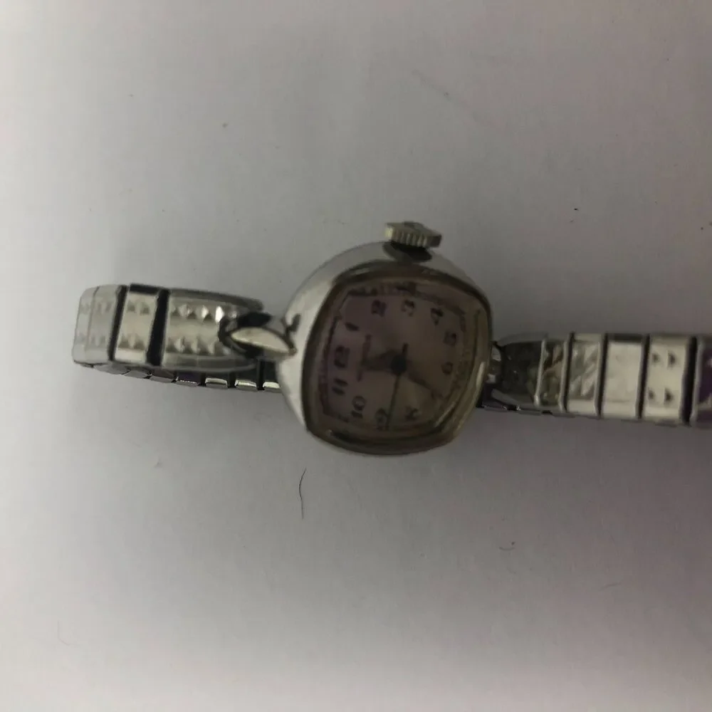 VTG Wittnauer Ladies Cocktail Watch 10k RPG Bezel Stainless Steel Back